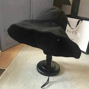 Women Black Wide-Brim summer Hat